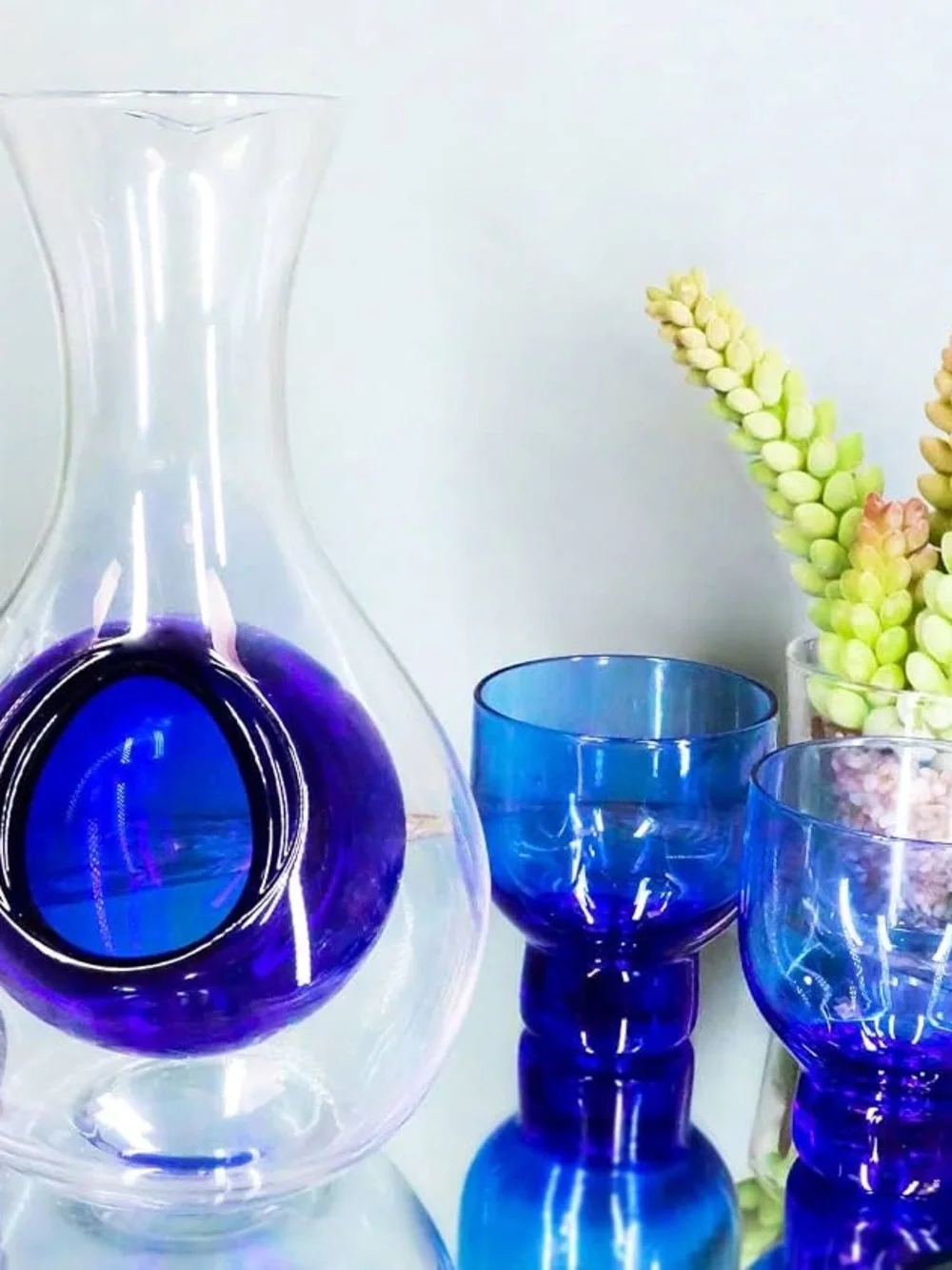 Ebros Japanese Traditional Toast Ceremony Blue Infused Glass Sake Set